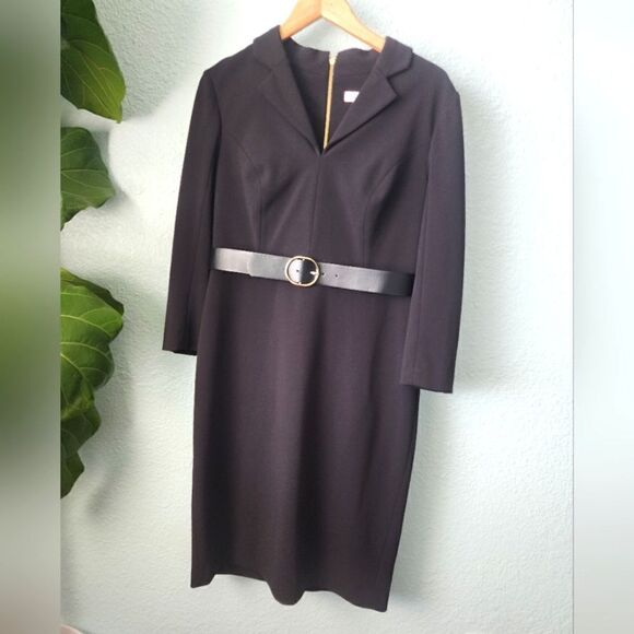 Calvin Klein career belted midi dress NWOT - Picture 1 of 8